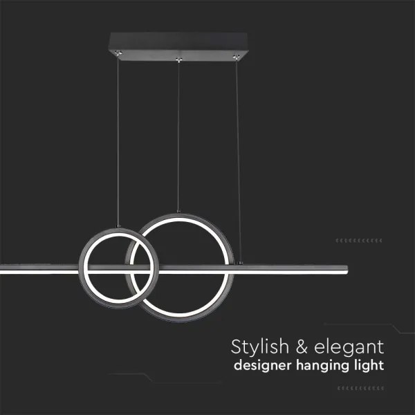 LED Csillár zsinóron LED/15W/230V 4000K 80 cm fekete