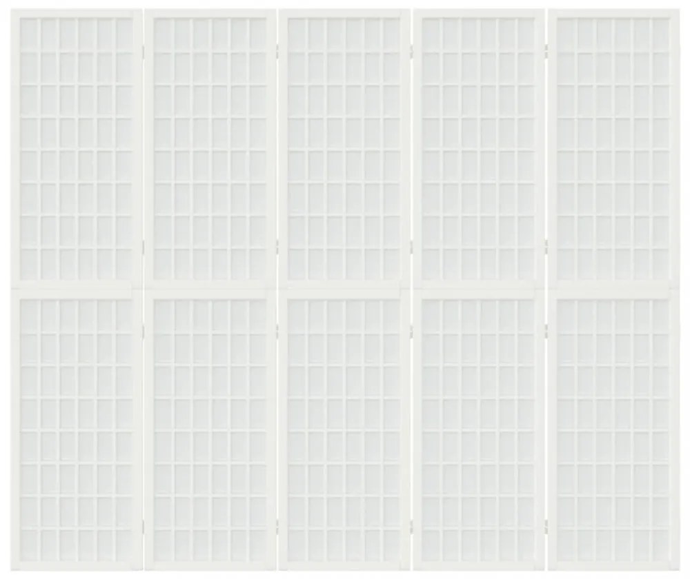 5 paneles fehér japán stílusú összecsukható paraván 200x170 cm