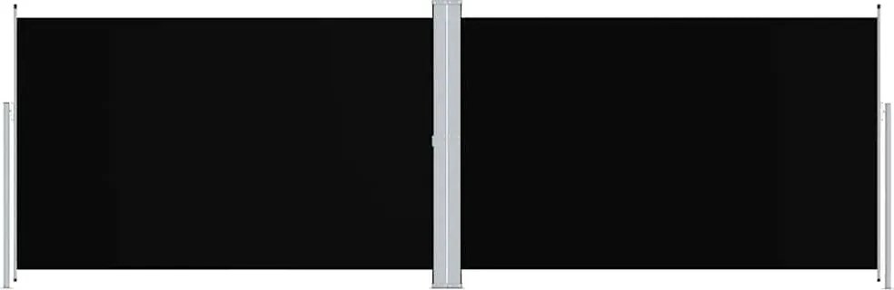 vidaXL fekete behúzható oldalsó napellenző 200 x 600 cm