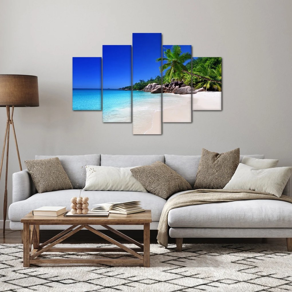 Kép a strandról a Praslin szigeten (150x105 cm)