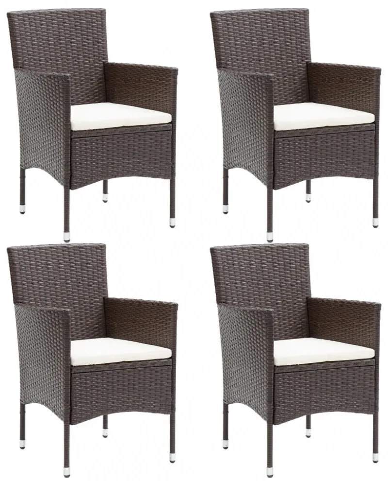 4 db barna kerti polyrattan étkezőszék