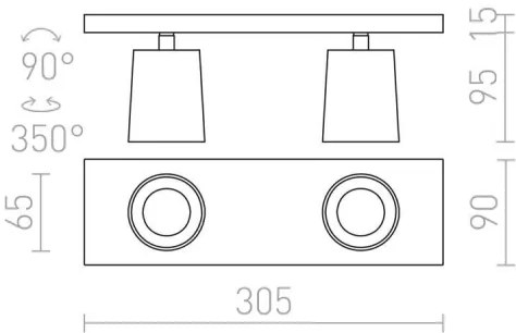 RED - Design Rendl - R12915 - Spotlámpa KENNY 2xGU10/35W/230V