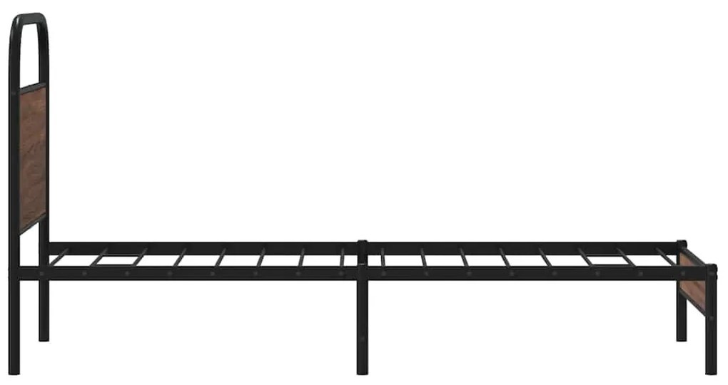 ágykeret matrac nélkül 80x200 cm barna tölgyfa műfa