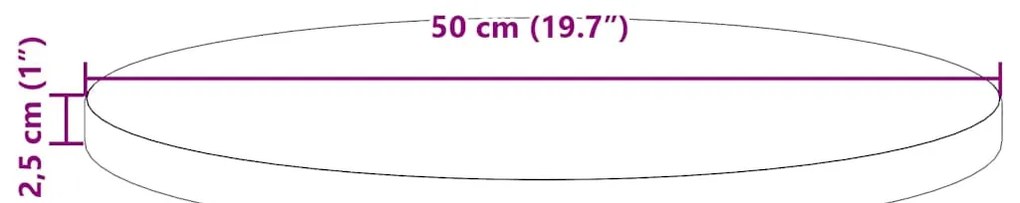 tömör fenyőfa asztallap Ø50 x 2,5 cm