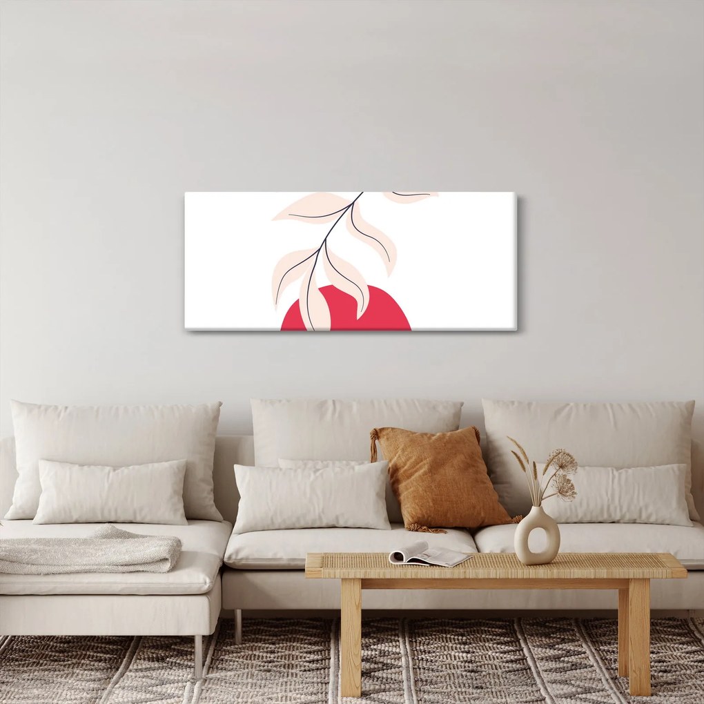 Kép - Rózsaszín virágos absztrakció N⁰2 (120x50 cm)
