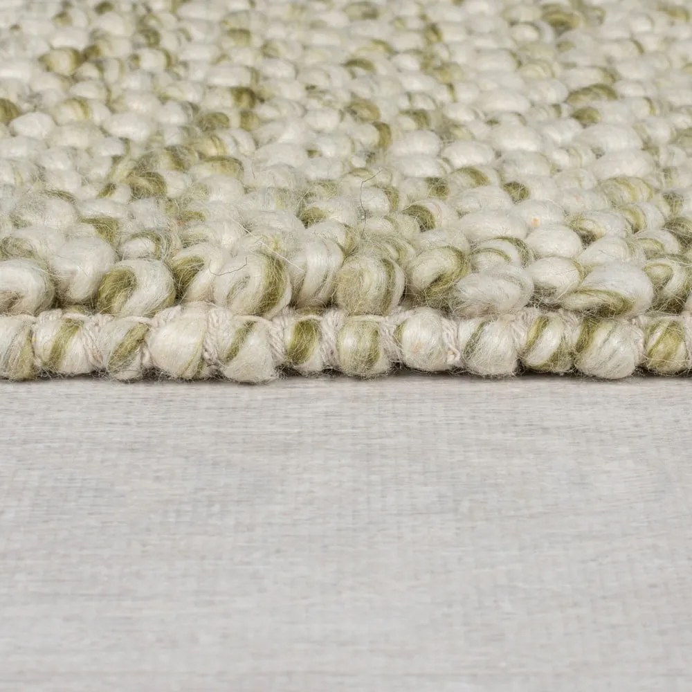 Khaki kézi szövésű gyapjúkeverék szőnyeg 80x150 cm Minerals – Flair Rugs