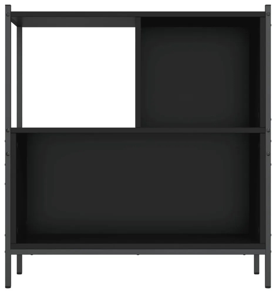 fekete szerelt fa könyvszekrény 72 x 28 x 77,5 cm