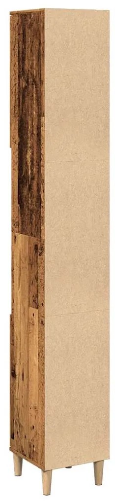 antik fa színű szerelt fa fürdőszobaszekrény 30 x 30 x 190 cm