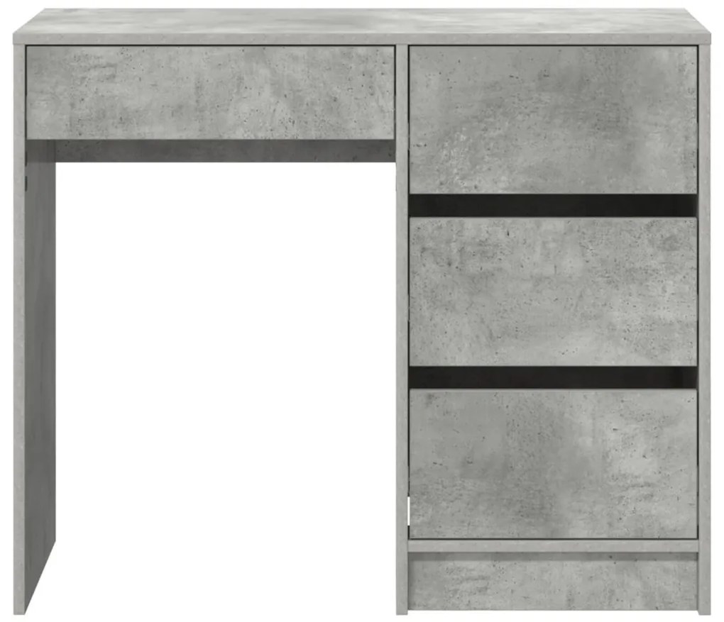 vidaXL Asztal fiókkal tárolóval Beton Szürke 90 x 37.5 x 75 cm Faanyag