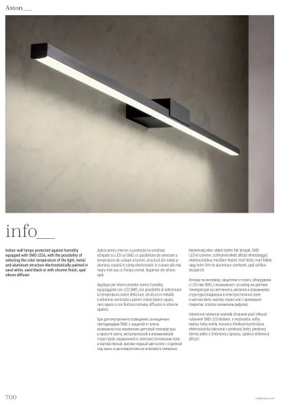 Redo01-3269-LED Fürdőszobai tükörmegvilágítás ASTON LED/12W/230V CRI90 IP44 króm