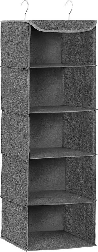 Gardrób ruharendszerező, összecsukható tárolórendszer, szürke