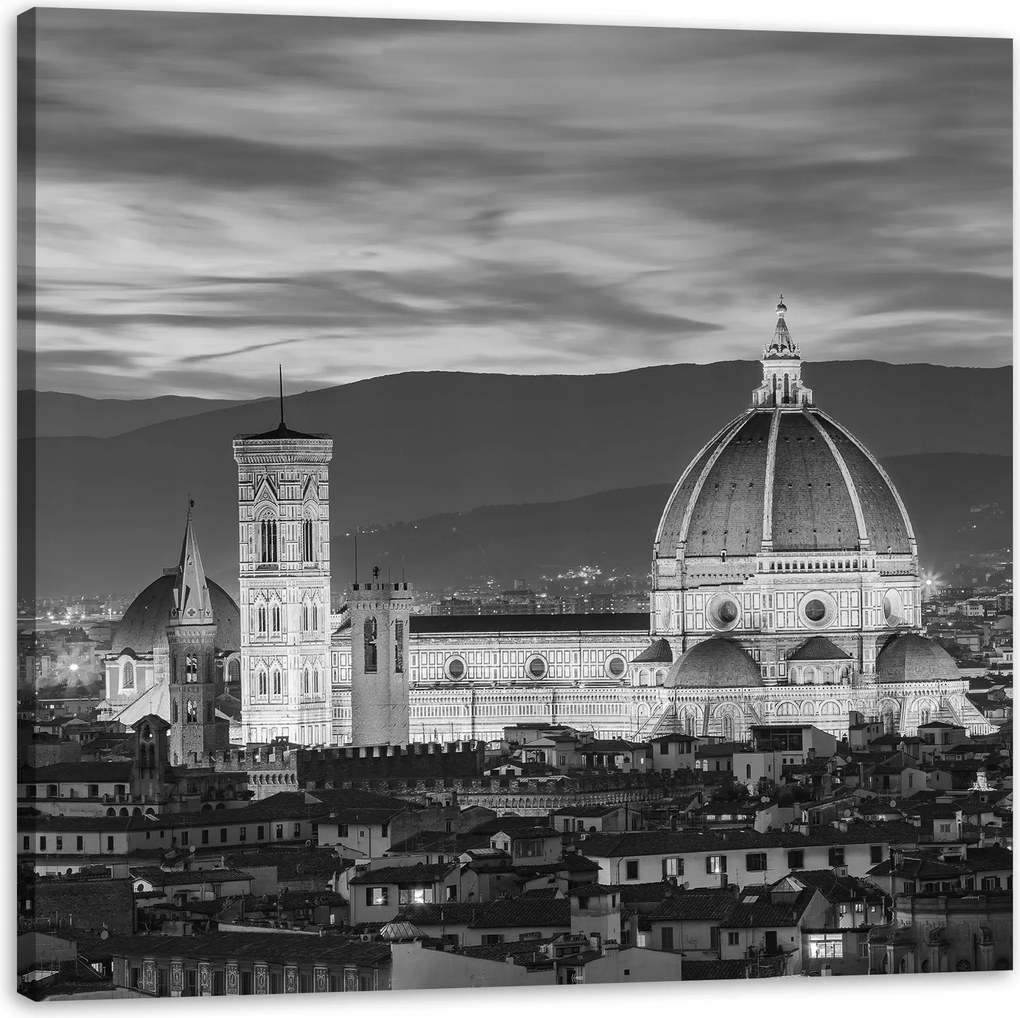 Firenze vászonkép fekete-fehér 80x80 cm