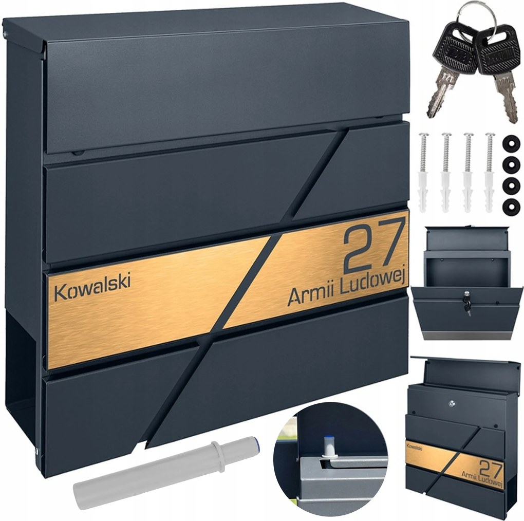 Antracit Postaláda Laminált