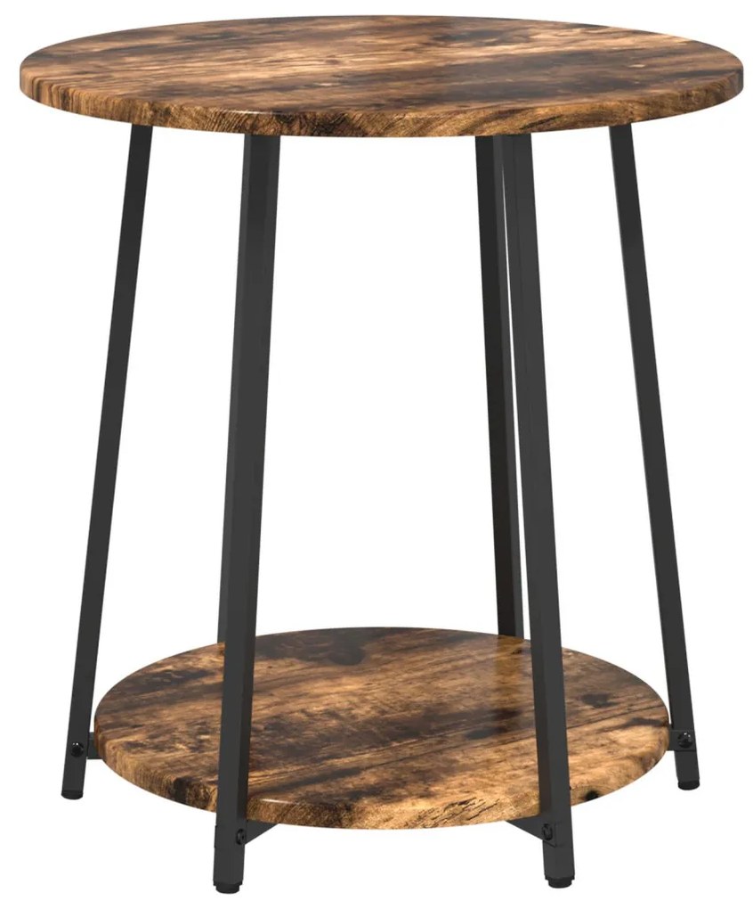 Kisasztal készlet polcokkal 2 pcs Füstölt Tölgy és Fekete