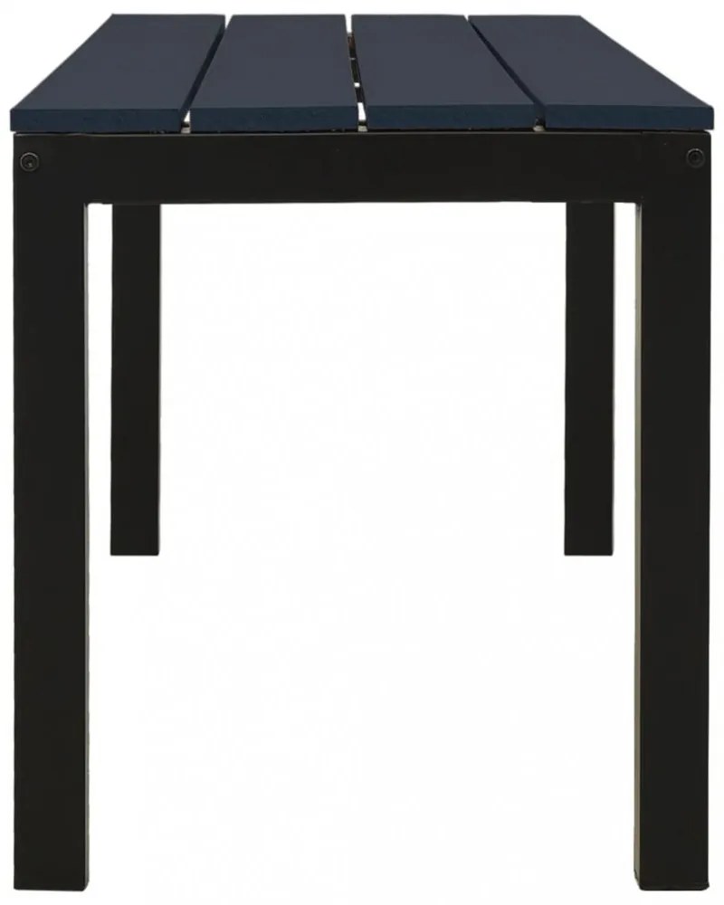 fekete acél és WPC kerti pad 110 cm