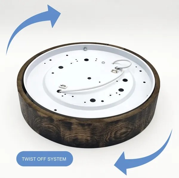 OAK SMOKY mennyezeti lámpa 2xE27/15W/230V, 37,5 cm, tölgy/sötétbarna