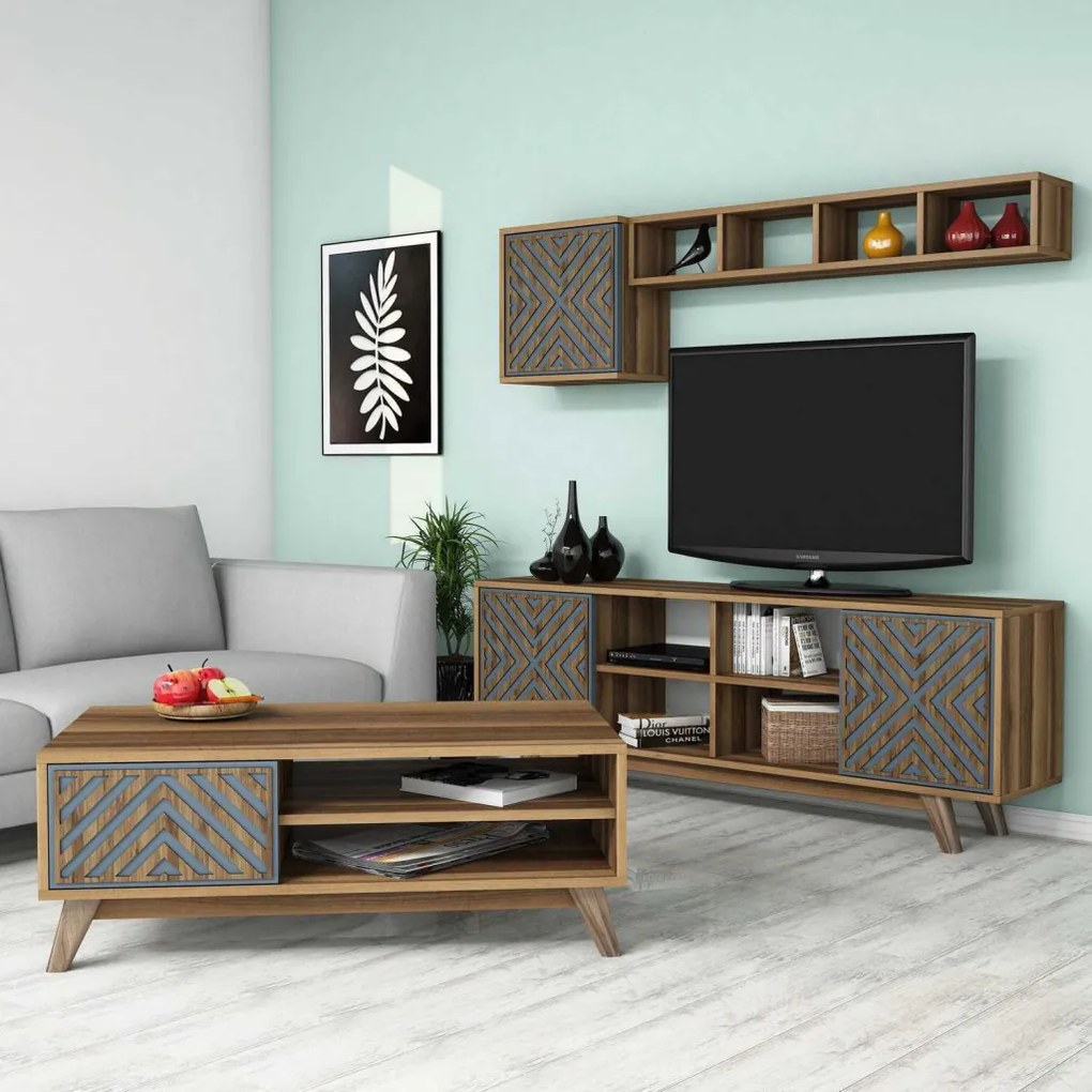Inci - Walnut, Blue