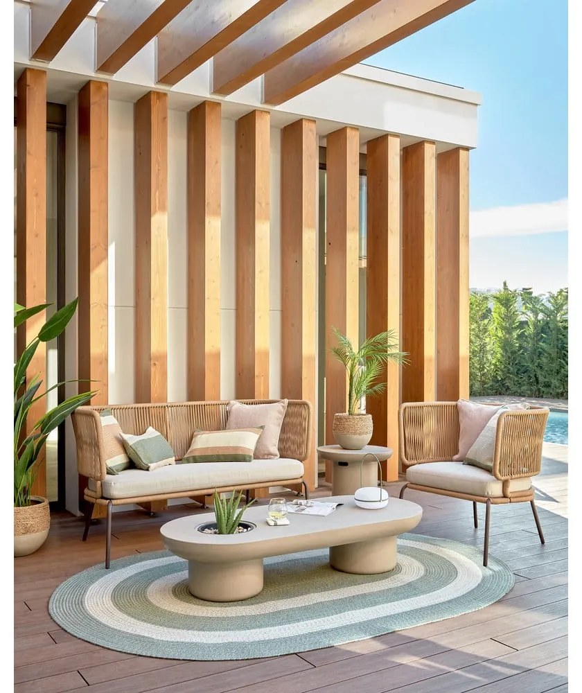 Taimi kerti beton dohányzóasztal, 140 x 60 cm - Kave Home