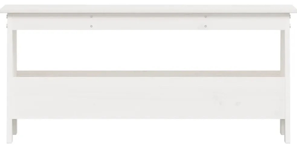 fehér tömör fenyőfa előszoba pad 100x28x45 cm