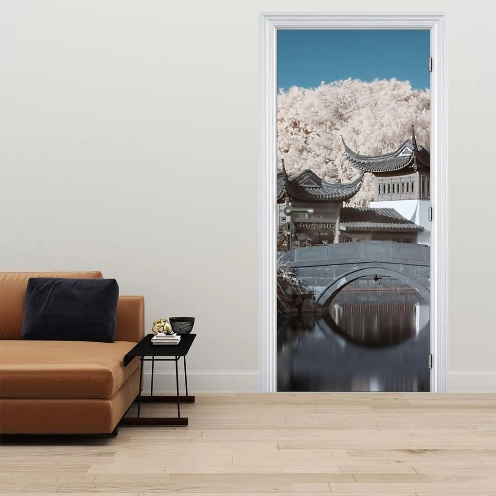 Fotótapéta ajtóra - Virágzó fák Ázsiában (95x205cm)