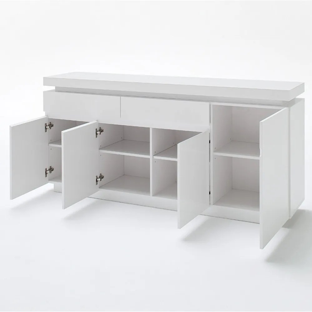 Ocean polcos-fiókos komód lakkozott MDF LED világítással 175 cm