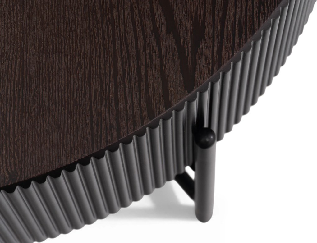 Corbi dohányzóasztal 80 cm nappaliba - sötét dió / matt fekete