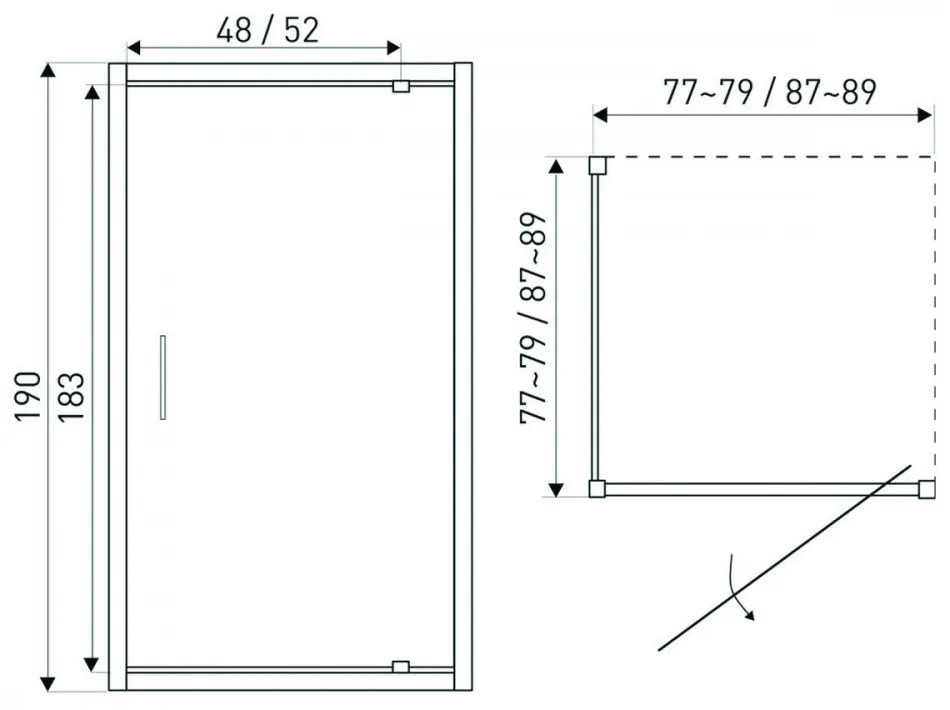 Tomar 90x90 cm szögletes zuhanykabin SLIM zuhanytálcával