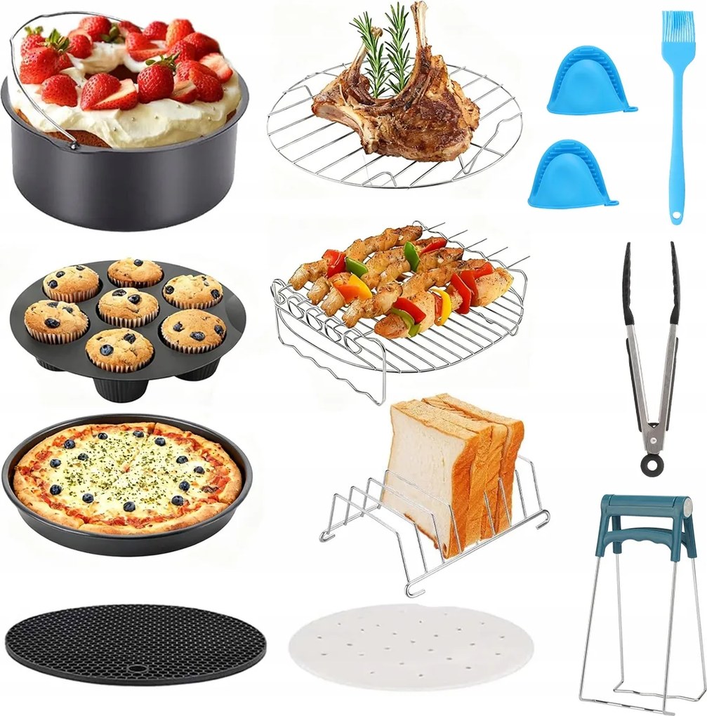 13 db 8” Air Fryer Akcesoria Sütéshez Sütemény