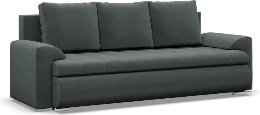 Tokio kanapéágy, bársony, szürke