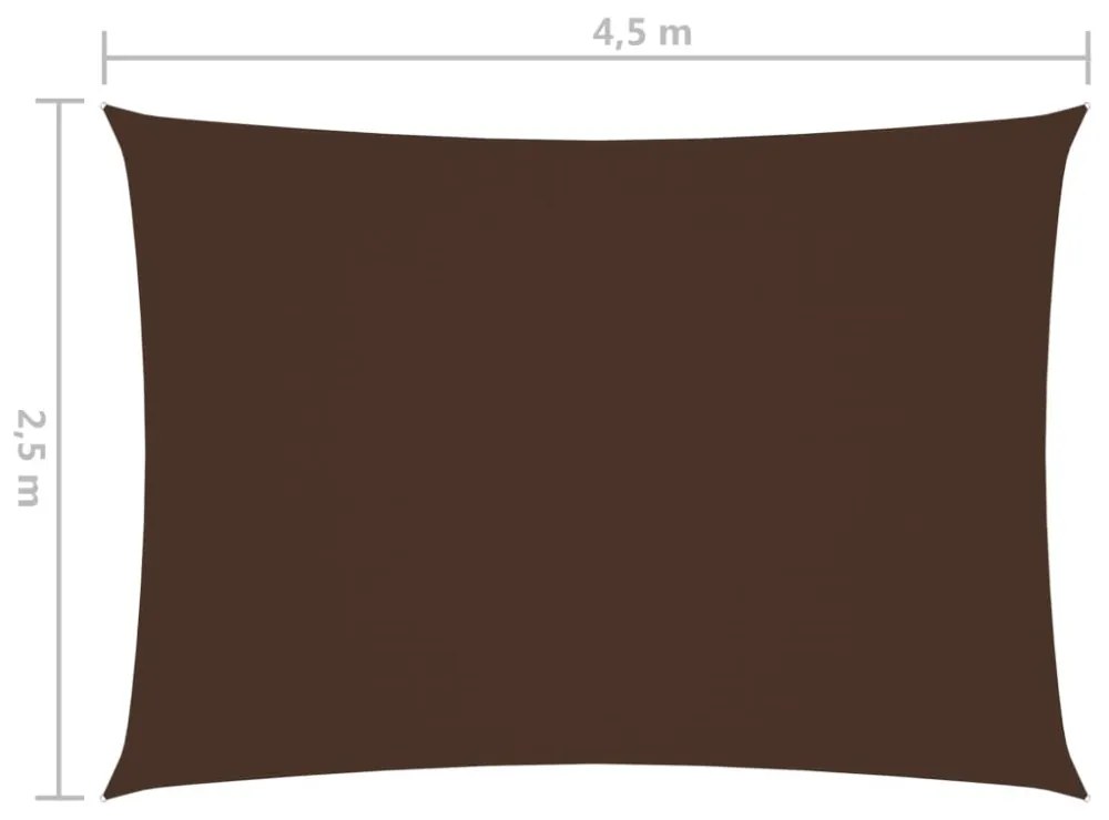 barna téglalap alakú oxford-szövet napvitorla 2,5 x 4,5 m