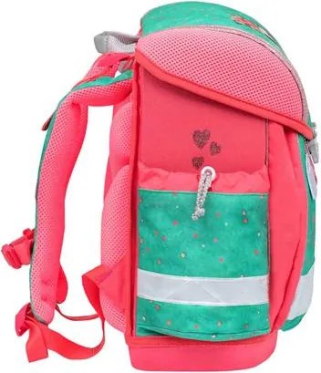 Iskolatáska, fémcsat, BELMIL Classy Cute sloth, zöld-rózsaszín, lajhár (BL40313AG6L)