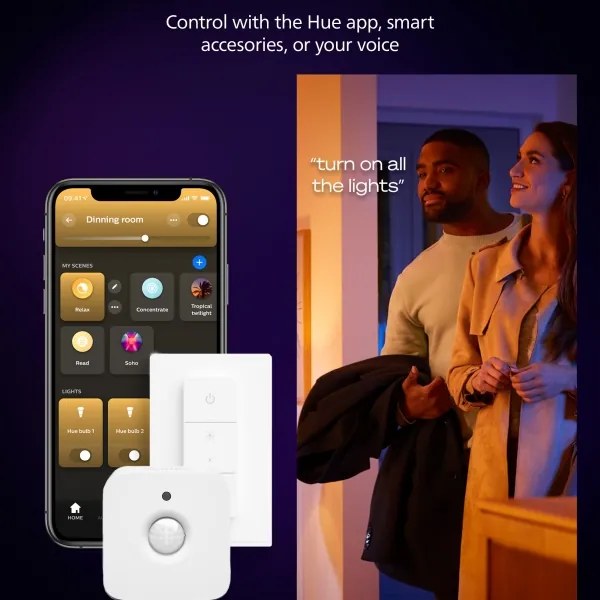 Philips - dimmelhető LED mennyezeti lámpatest Hue AURELLE LED/39W/230V 60x60 cm fekete