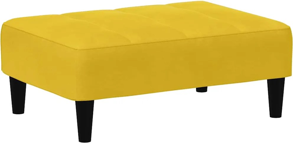 vidaXL sárga bársony lábzsámoly 77x55x31 cm
