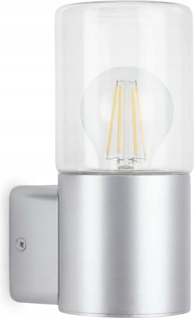 Kültéri fali lámpa Briloner ezüst 1xE27 IP44 320504TF