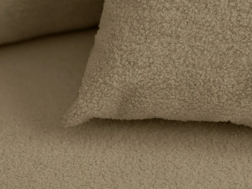 SMART BOUCLE L alakú kihúzható, megfordítható sarokkanapé 232x143 cm, sötétbézs