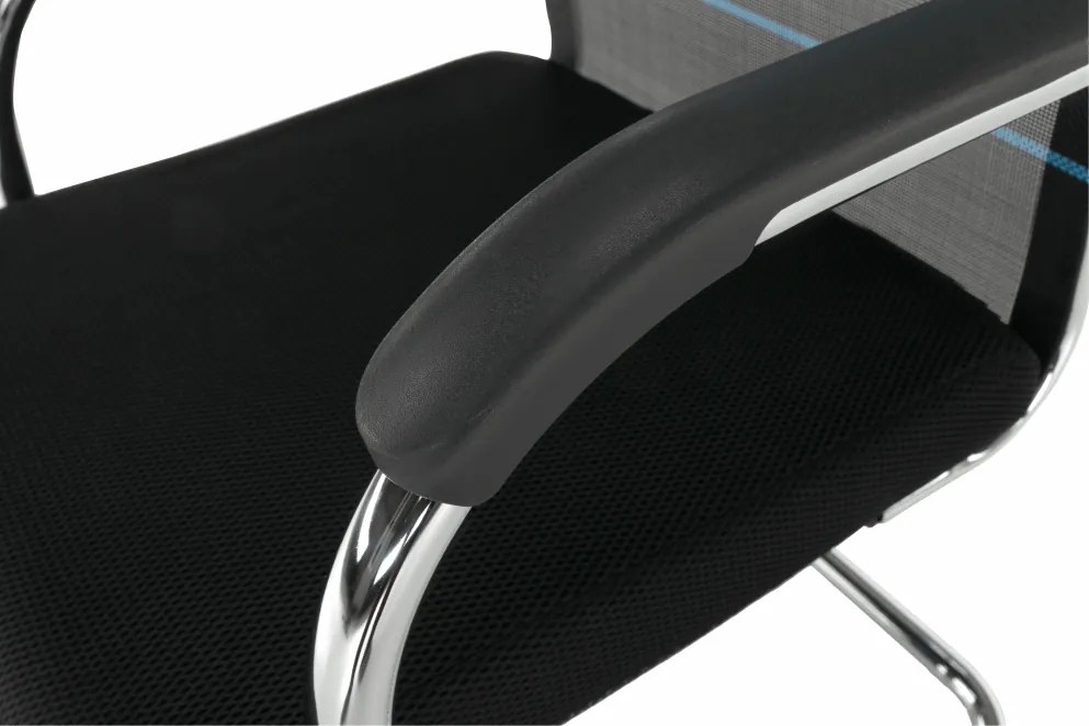 Tárgyalószék, kék/fekete, szövet, ESIN