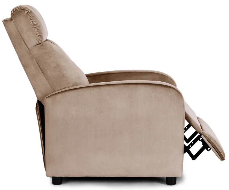 TV és Relaxfotel Bézs Bársony Kárpittal. DANNY