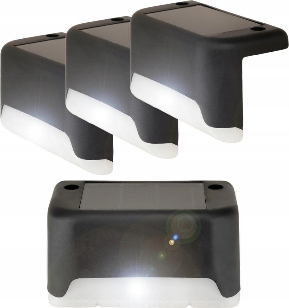 4x Napelemes Led Lépcső Lámpák Kerti Terasz Kültéri Erkély