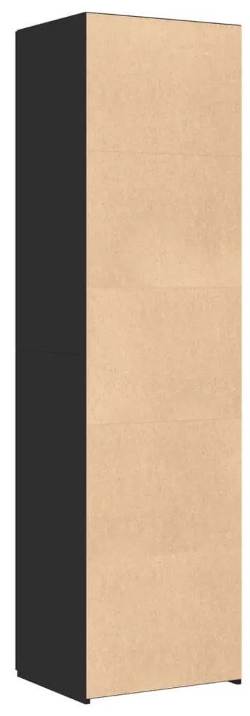 fekete szerelt fa magasszekrény 50x42,5x185 cm
