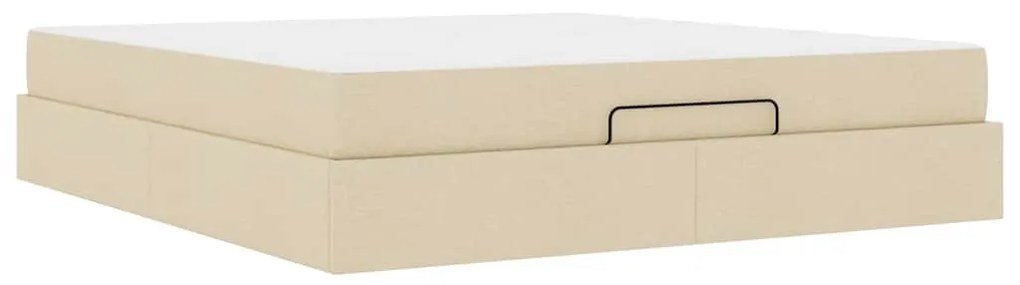 Ágykeret tárolóval Krém 180 x 200 cm szövet
