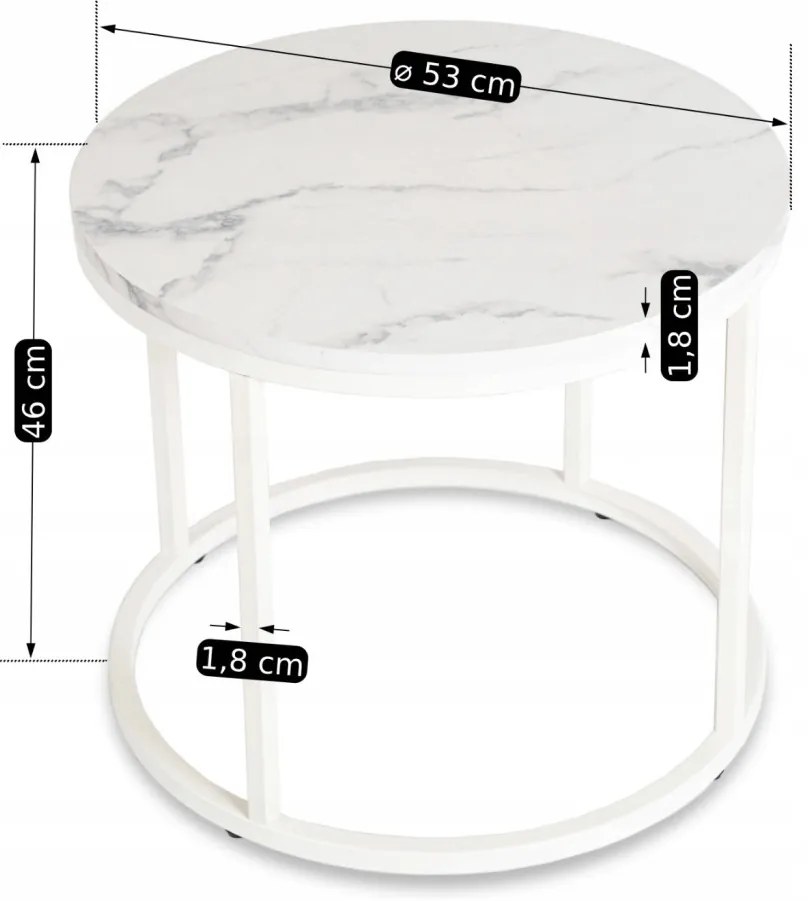 Dohányzóasztal Fehér Márvány AGNES