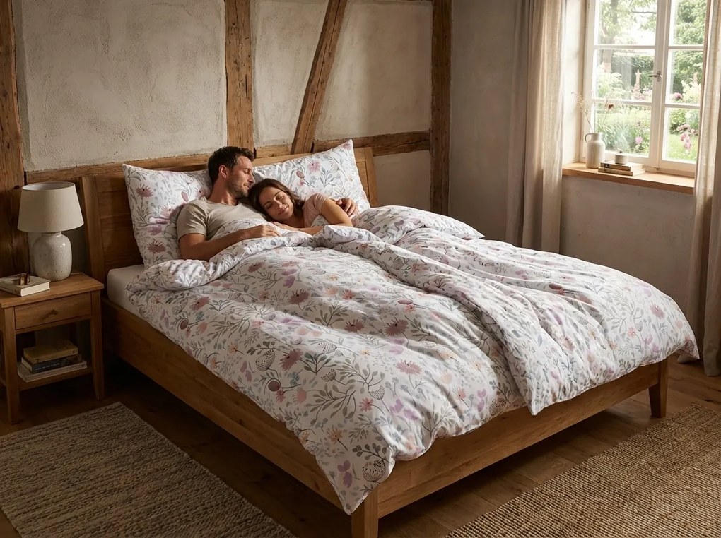 Renforcé pamut ágyneműhuzat FLORENO fehér Ágyneműhuzat mérete: 70 x 90 cm | 140 x 220 cm