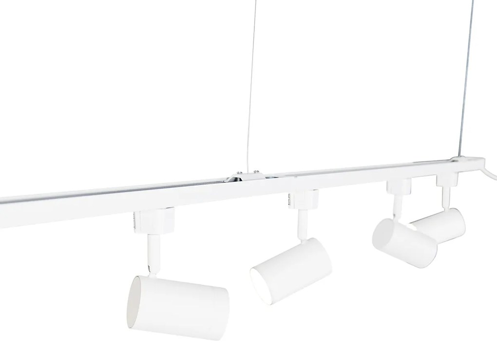 Modern függesztett sínrendszer 5 spotlámpával fehér színben, 1 fázisú - Iconic Jeana