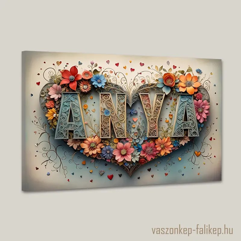 ANYA virágokkal 8 – Színes prémium vászonkép ajándékba 60x40 cm
