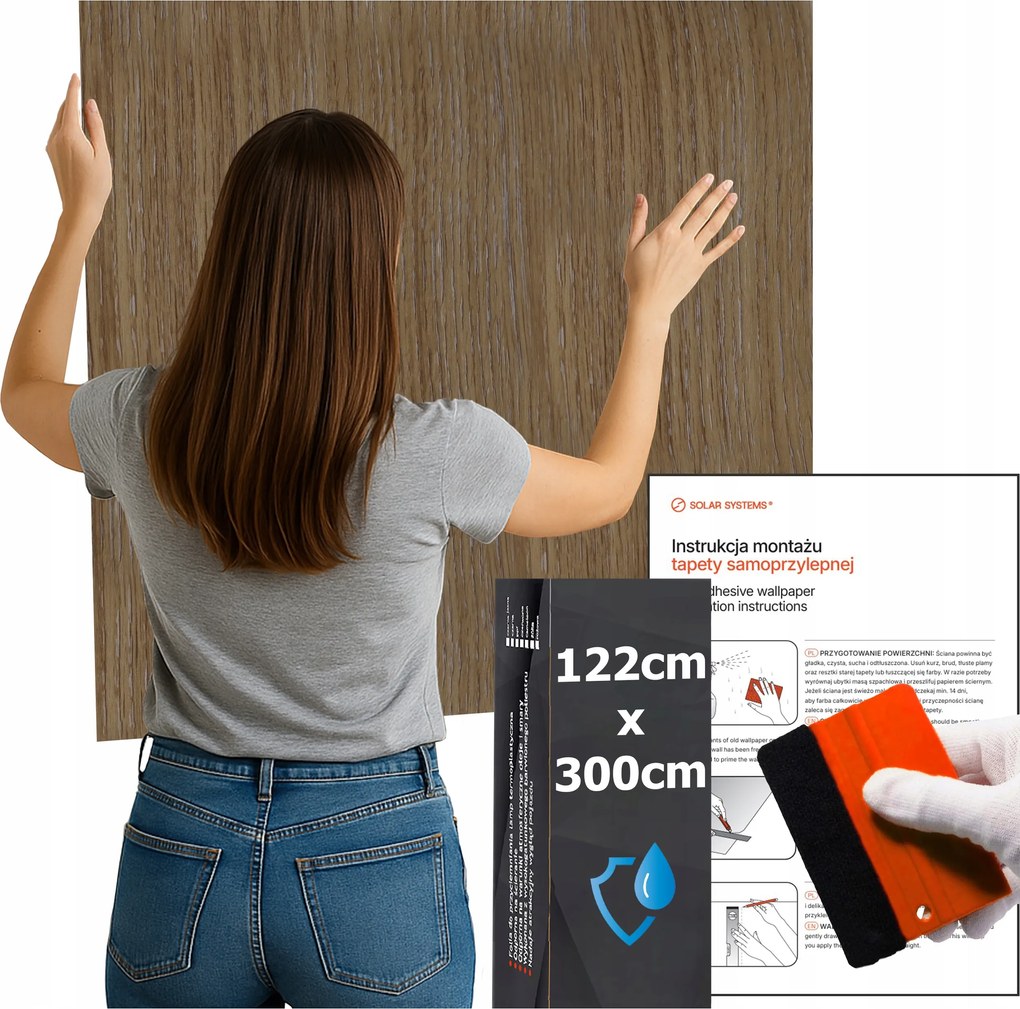 Öntapadós Vízálló Tapéta Konyha Falra Bútor Világos Dió