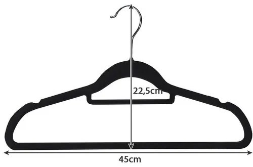 Ruhaakasztó 20db - fekete Ruhhy 22536