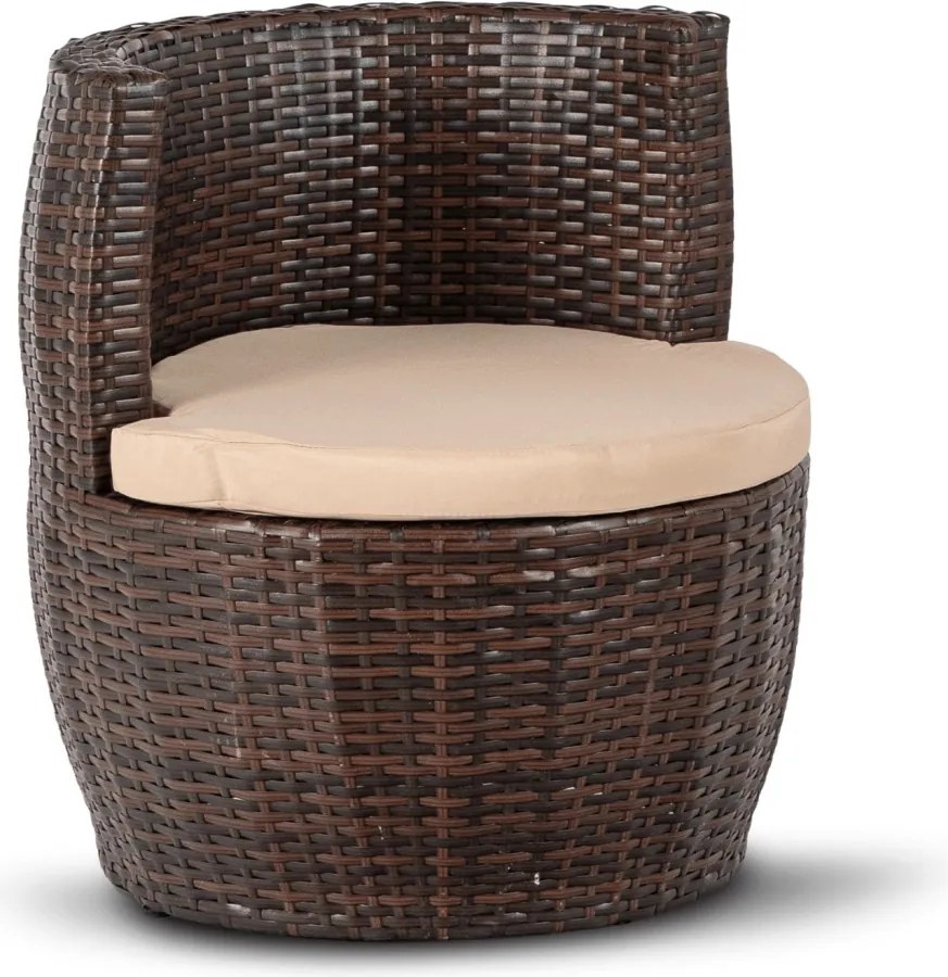 Kerti bútor szett barna/bézs színben – FRIO