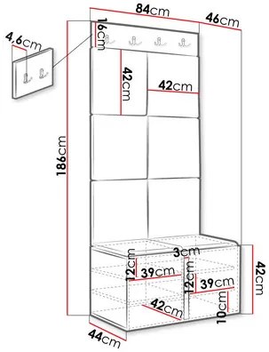 Előszoba Tewarota Slim IV (fehér + bézs) . 1104844