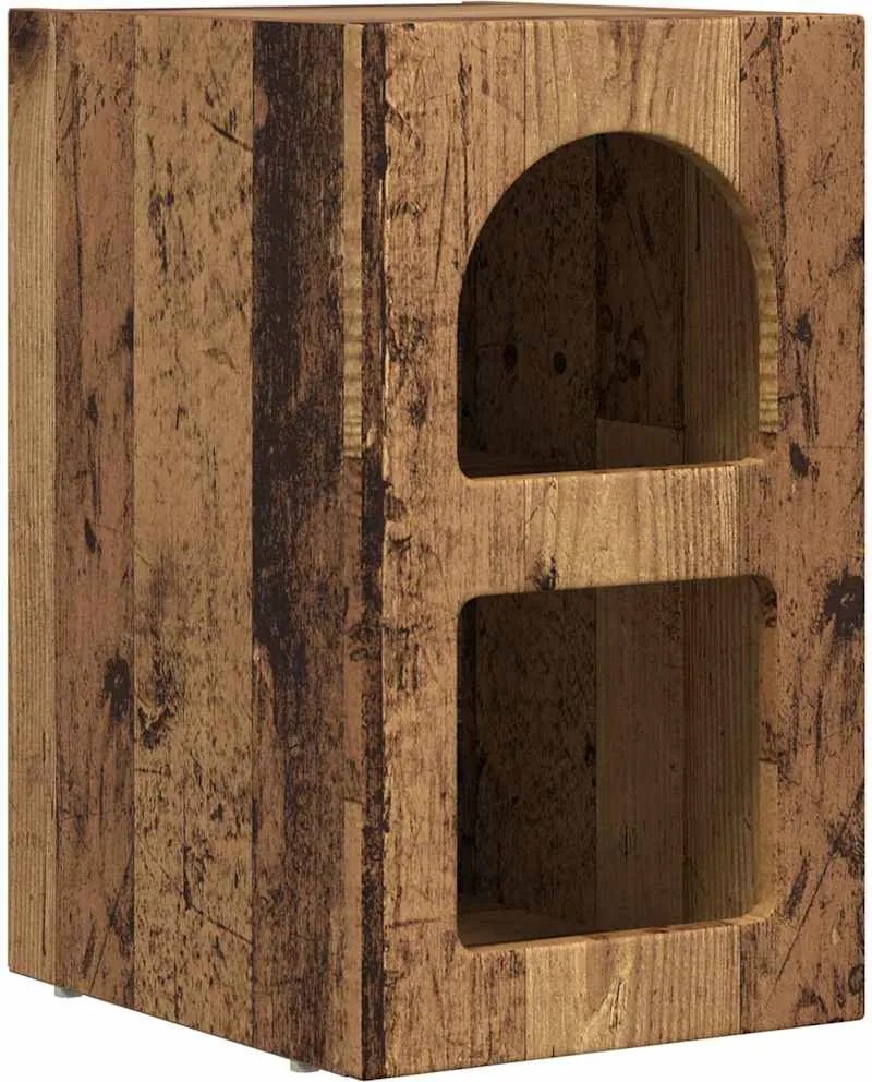 vidaXL Éjjeli asztal Öreg fa 29,5 x 33,5 x 50 cm Faanyag