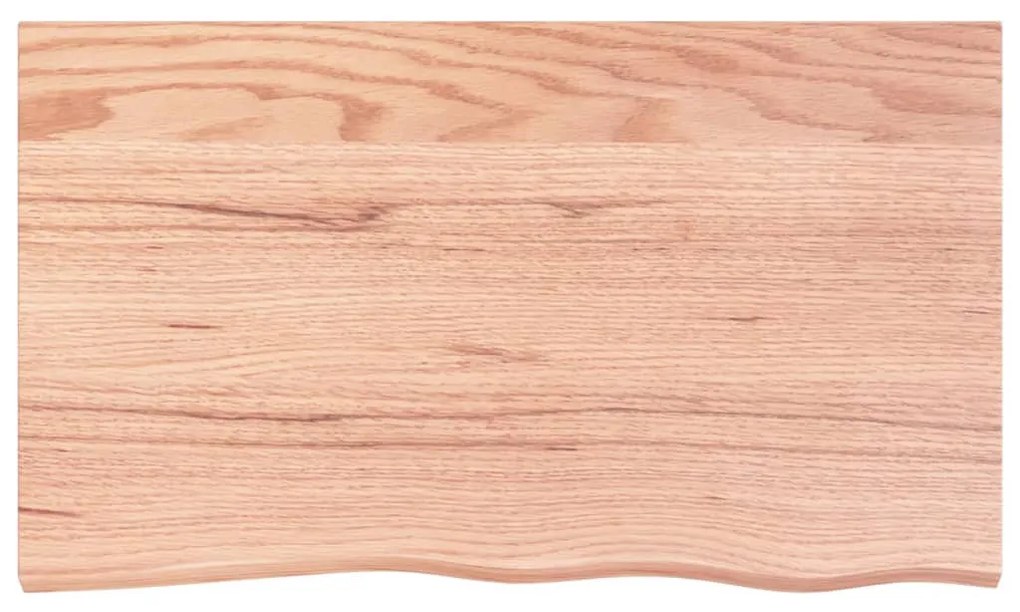 világosbarna kezelt tömör tölgyfa fali polc 100x60x(2-6) cm